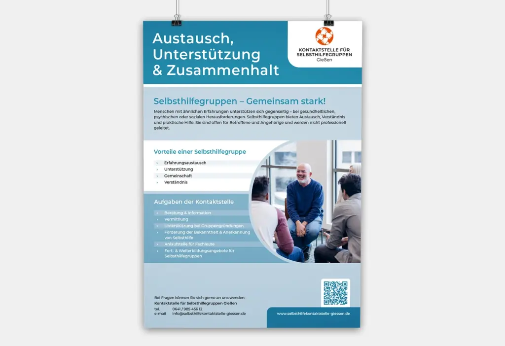 Informationsplakat für Wartezimmer der Kontaktstelle für Selbsthilfegruppen Gießen zum Download